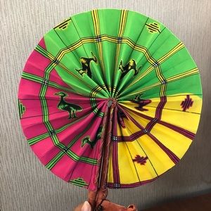 🛑 SALE **African Fabric Print Folding Fan**